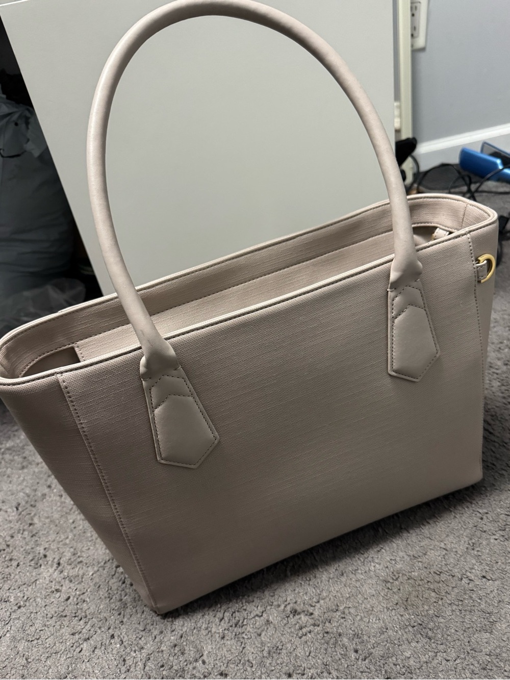 Dagne Dover Structured Tote in Light Taupe